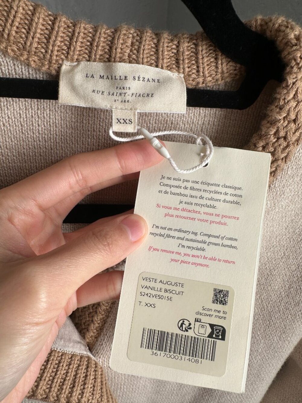 NWT Sezane Auguste Jacket Vanilla Biscuit Size XXS - Picture 7 of 9